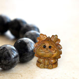 Maxbell Mini Wood Carved Dragon Figurine Cute for Chinese Spring Festival Home Decor Style C