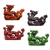 Maxbell Wooden Carved Chinese Dragon Figurine 12cm Spring Festival for Desktop Decor Style A