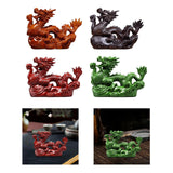 Maxbell Wooden Carved Chinese Dragon Figurine 12cm Spring Festival for Desktop Decor Style A