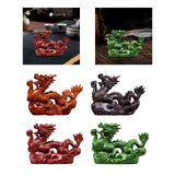 Maxbell Wooden Carved Chinese Dragon Figurine 12cm Spring Festival for Desktop Decor Style A