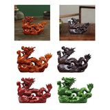 Maxbell Wooden Carved Chinese Dragon Figurine 12cm Spring Festival for Desktop Decor Style A