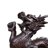 Maxbell Wooden Carved Chinese Dragon Figurine 12cm Spring Festival for Desktop Decor Style B