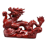 Maxbell Wooden Carved Chinese Dragon Figurine 12cm Spring Festival for Desktop Decor Style C