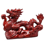 Maxbell Wooden Carved Chinese Dragon Figurine 12cm Spring Festival for Desktop Decor Style C