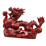 Maxbell Wooden Carved Chinese Dragon Figurine 12cm Spring Festival for Desktop Decor Style C