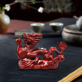 Maxbell Wooden Carved Chinese Dragon Figurine 12cm Spring Festival for Desktop Decor Style C