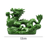 Maxbell Wooden Carved Chinese Dragon Figurine 12cm Spring Festival for Desktop Decor Style D