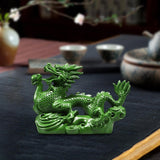 Maxbell Wooden Carved Chinese Dragon Figurine 12cm Spring Festival for Desktop Decor Style D