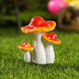 Maxbell 3Pcs Mini Mushroom Figurines Fairy Garden Decoration for Plant Pot Fish Tank