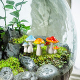Maxbell 3Pcs Mini Mushroom Figurines Fairy Garden Decoration for Plant Pot Fish Tank