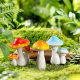 Maxbell 3Pcs Mini Mushroom Figurines Fairy Garden Decoration for Plant Pot Fish Tank