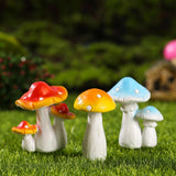 Maxbell 3Pcs Mini Mushroom Figurines Fairy Garden Decoration for Plant Pot Fish Tank