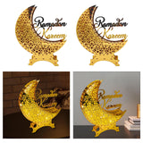 Maxbell Moon Lamp Ramadan Decorative Lantern for Desktop Bedroom Islamic Table Decor Electric Copper Wire