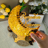 Maxbell Moon Lamp Ramadan Decorative Lantern for Desktop Bedroom Islamic Table Decor Electric Copper Wire