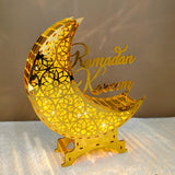 Maxbell Moon Lamp Ramadan Decorative Lantern for Desktop Bedroom Islamic Table Decor Electric Copper Wire