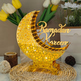 Maxbell Moon Lamp Ramadan Decorative Lantern for Desktop Bedroom Islamic Table Decor Electric Copper Wire