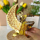 Maxbell Moon Lamp Ramadan Decorative Lantern for Desktop Bedroom Islamic Table Decor USB Copper Wire