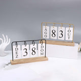 Maxbell Metal Desk Calendar Wooden Base Standing Calendar for Home Decor Office Gift Black