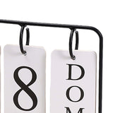Maxbell Metal Desk Calendar Wooden Base Standing Calendar for Home Decor Office Gift Black