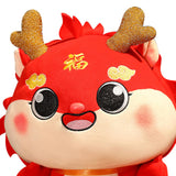 Chinese Dragon Plush Doll Creative Adorable for Living Room Restaurant Party Red