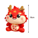Chinese Dragon Plush Doll Creative Adorable for Living Room Restaurant Party Red