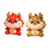 Chinese Dragon Plush Doll Creative Adorable for Living Room Restaurant Party Red