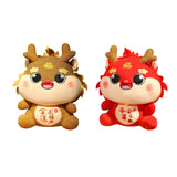 Chinese Dragon Plush Doll Creative Adorable for Living Room Restaurant Party Red
