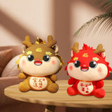 Chinese Dragon Plush Doll Creative Adorable for Living Room Restaurant Party Red