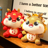 Chinese Dragon Plush Doll Creative Adorable for Living Room Restaurant Party Red