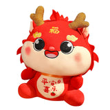 Chinese Dragon Plush Doll Creative Adorable for Living Room Restaurant Party Red
