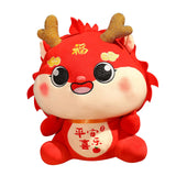 Chinese Dragon Plush Doll Creative Adorable for Living Room Restaurant Party Red