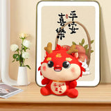 Chinese Dragon Plush Doll Creative Adorable for Living Room Restaurant Party Red