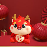 Chinese Dragon Plush Doll Creative Adorable for Living Room Restaurant Party Red