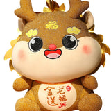 Chinese Dragon Plush Doll Creative Adorable for Living Room Restaurant Party Gold