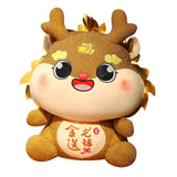 Chinese Dragon Plush Doll Creative Adorable for Living Room Restaurant Party Gold