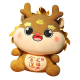 Chinese Dragon Plush Doll Creative Adorable for Living Room Restaurant Party Gold