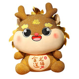 Chinese Dragon Plush Doll Creative Adorable for Living Room Restaurant Party Gold