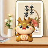 Chinese Dragon Plush Doll Creative Adorable for Living Room Restaurant Party Gold