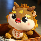 Chinese Dragon Plush Doll Creative Adorable for Living Room Restaurant Party Gold