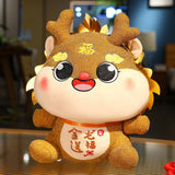 Chinese Dragon Plush Doll Creative Adorable for Living Room Restaurant Party Gold