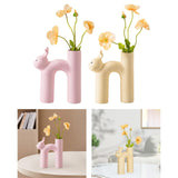 Maxbell Ceramic Flower Vase Desk Planter Office Dried Flowers Holder Home Plant Pot Pink