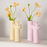 Maxbell Ceramic Flower Vase Desk Planter Office Dried Flowers Holder Home Plant Pot Pink