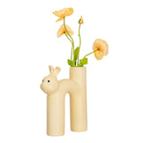 Maxbell Ceramic Flower Vase Desk Planter Office Dried Flowers Holder Home Plant Pot Yellow