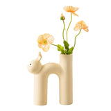 Maxbell Ceramic Flower Vase Desk Planter Office Dried Flowers Holder Home Plant Pot Yellow