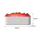 Maxbell Simulation Fire Humidifier Essential Oil Diffuser for Living Room SPA Office White