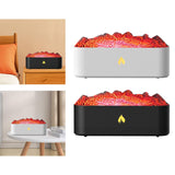 Maxbell Simulation Fire Humidifier Essential Oil Diffuser for Living Room SPA Office White