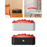 Maxbell Simulation Fire Humidifier Essential Oil Diffuser for Living Room SPA Office White