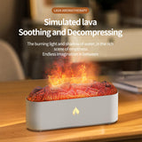 Maxbell Simulation Fire Humidifier Essential Oil Diffuser for Living Room SPA Office White