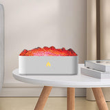 Maxbell Simulation Fire Humidifier Essential Oil Diffuser for Living Room SPA Office White