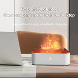 Maxbell Simulation Fire Humidifier Essential Oil Diffuser for Living Room SPA Office White